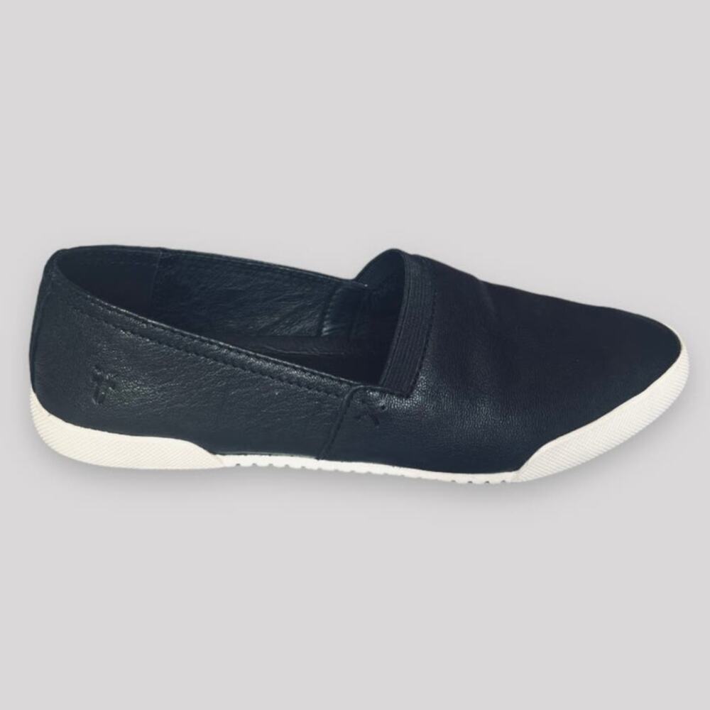 Frye Black Leather Flats Slip-On Loafers | Size 5.5